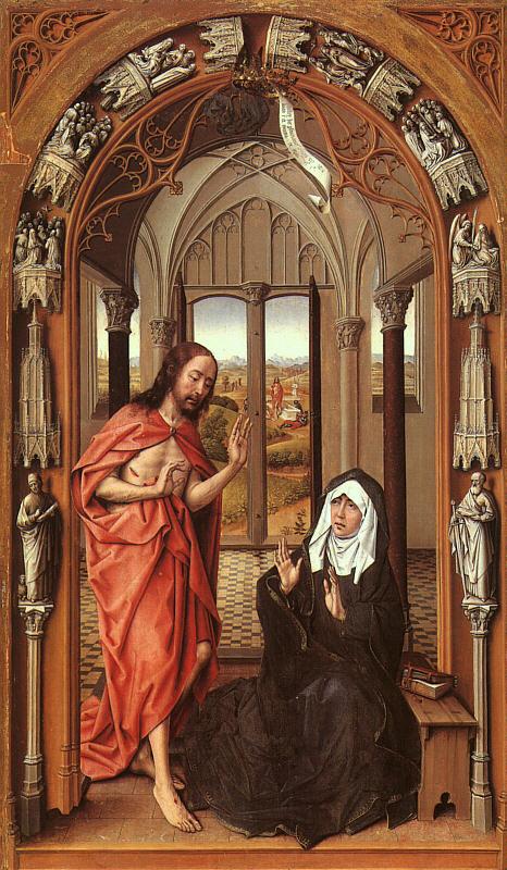 WEYDEN, Rogier van der Christ Appearing to His Mother, approx Sweden oil painting art